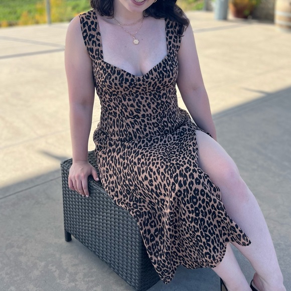 Reformation Fulton Midi Dress Cheetah Animal Print 10 - Picture 2 of 2